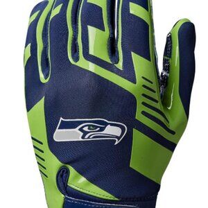 Wilson NFL Seattle Seahawks Stretch Football Gloves Youth Medium
